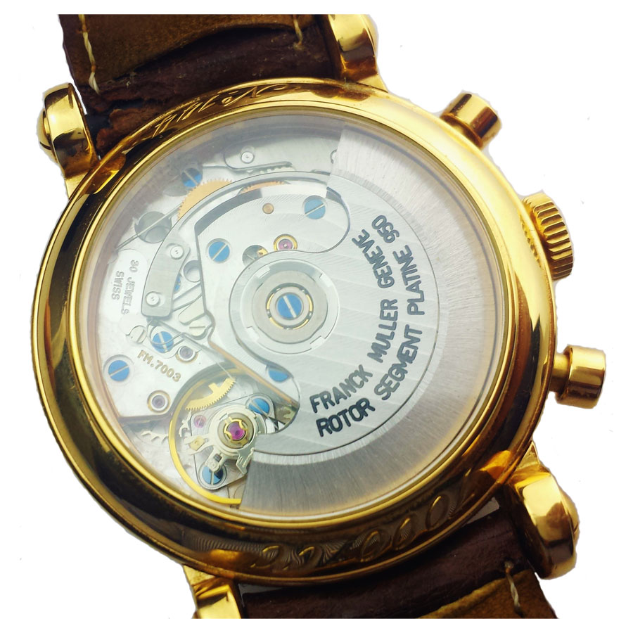 18k yellow gold franck muller 7000cc chronograph open back 39 5mm ebay 18k yellow gold franck muller 7000cc chronograph open back 39 5mm ebay