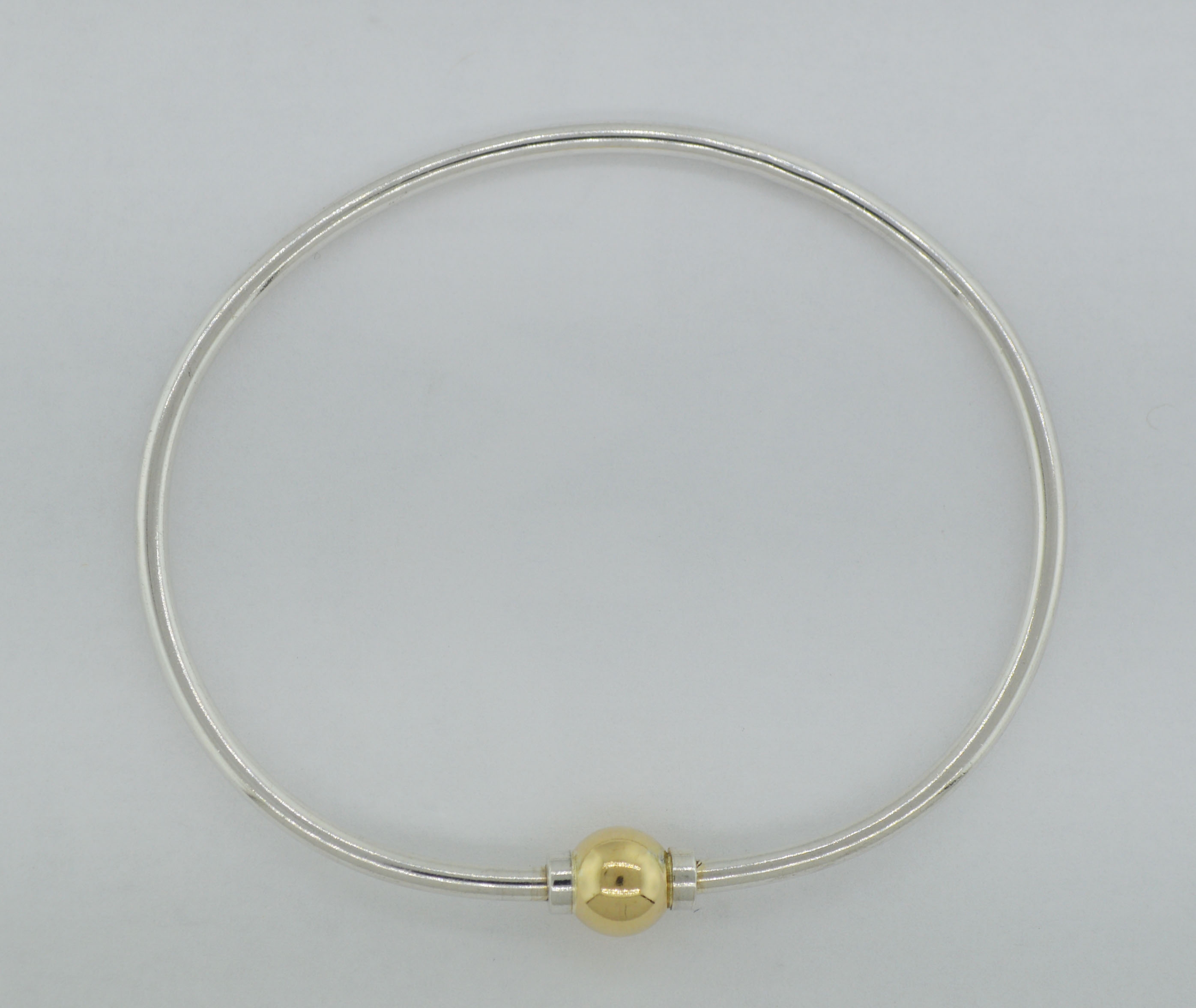 Cape Cod Sterling Silver 14k Gold Bead Ball Cuff Bangle Cape Cod Sterling Silver 14k Gold Bead Ball Cuff Bangle Bracelet Size 7
