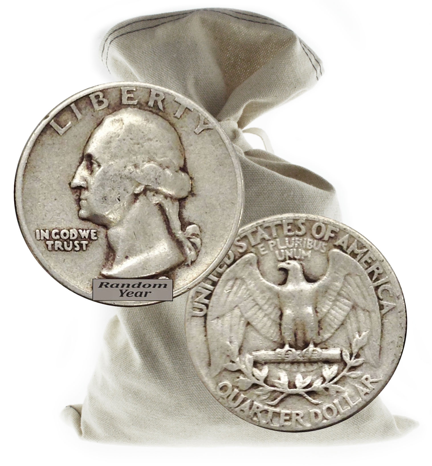 90/% Silver Washington Quarters $1000 Face Value Bag