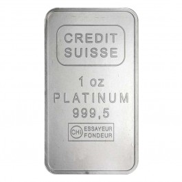 1 oz Credit Suisse Platinum Bar .9995 Fine (In Assay)