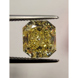 GIA 4.36 Carat Radiant Cut Fancy Intense Yellow VS1 Natural Loose Diamond