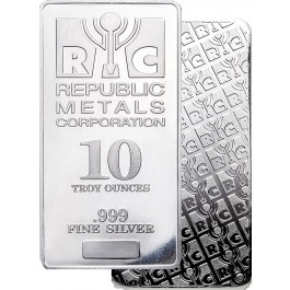 10 oz Republic Metals (RMC) Silver Bar .999 Fine