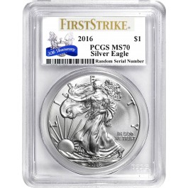 2016 $1 Silver American Eagle .999 Fine 30th Anniversary PCGS MS70 First Strike