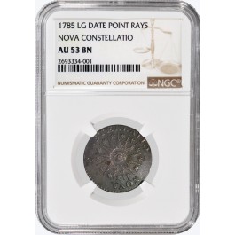 1785 Nova Constellatio Copper Large Date Pointed Rays NGC AU53 BN