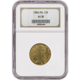 1786 A LOUIS XVI FRA L'OR GOLD Graded NGC AU58
