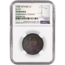 1798 Style 1 Hair 1C Draped Bust Large Cent S-157 NGC VF Details