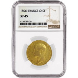 1806 I G40F 40 Francs Gold Limoges Mint France Napoleon I Emperor NGC XF45