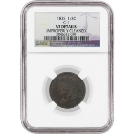 1825 Classic Head Half Cent Variety C-1 NGC VF Details