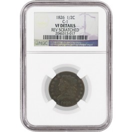 1826 Classic Head Half Cent Variety C-1 NGC VF Details