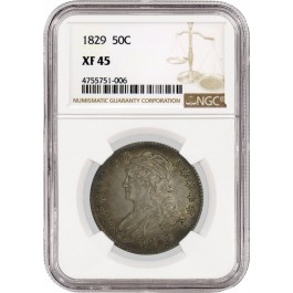 1829 50C Capped Bust Silver Half Dollar NGC XF45