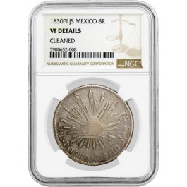 1830 PI JS 8 Reales Silver San Luis Potosi Mexico NGC VF Details Cleaned Coin