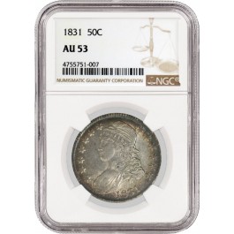 1831 50C Capped Bust Silver Half Dollar NGC AU53
