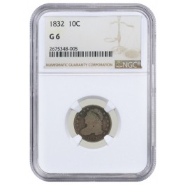 1832 10C Capped Bust Dime NGC G6