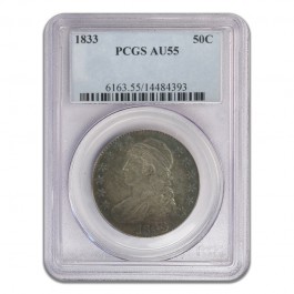 1833 50c Capped Bust Half Dollar PCGS AU55