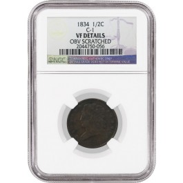 1834 Classic Head Half Cent Variety C-1 NGC VF Details