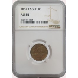 1857 Flying Eagle Cent NGC AU55