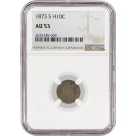1873 S Seated Liberty Half Dime Variety 4 NGC AU53