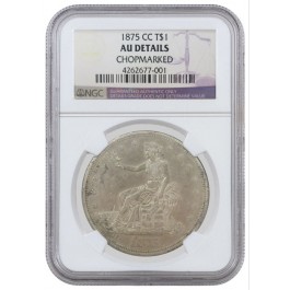 1875 CC $1 Trade Dollar NGC AU Details Chopmarked