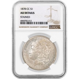 1878 CC Carson City $1 Morgan Silver Dollar NGC AU Details Stained Key Date Coin