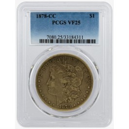 1878 CC $1 Morgan Silver Dollar PCGS VF25