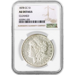 1878 CC Carson City $1 Morgan Silver Dollar NGC AU Details Cleaned Coin #961-020
