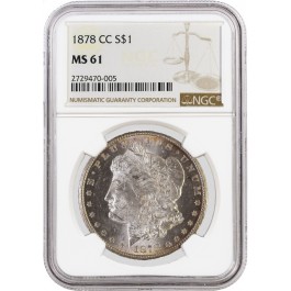 1878 CC $1 Morgan Silver Dollar NGC MS61 #005