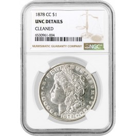 1878 CC Carson City $1 Morgan Silver Dollar NGC UNC Details Cleaned Key Date #04
