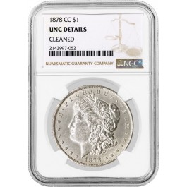 1878 CC Carson City $1 Morgan Silver Dollar NGC UNC Details Cleaned Key Date #52