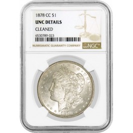 1878 CC Carson City $1 Morgan Silver Dollar NGC UNC Details Cleaned Coin #023