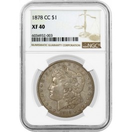 1878 CC $1 Morgan Silver Dollar NGC XF40 Extremely Fine Key Date Coin #003