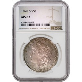 1878 S $1 Morgan Silver Dollar NGC MS62