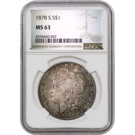 1878 S $1 Morgan Silver Dollar NGC MS63 #002