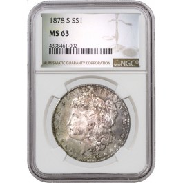 1878 S $1 Morgan Silver Dollar NGC MS63 #4398461-002
