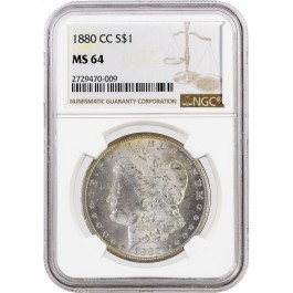 1880 CC $1 Morgan Silver Dollar NGC MS64 