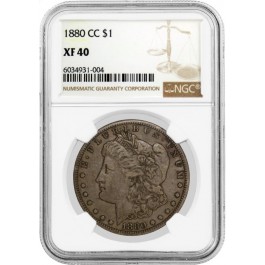 1880 CC $1 Morgan Silver Dollar NGC XF40 Extremely Fine Circulated Key Date Coin