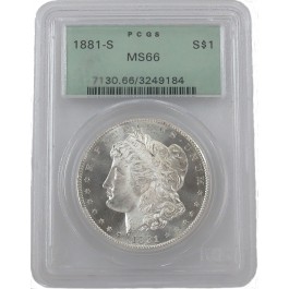 1881 S Morgan Silver Dollar Graded PCGS MS66 OGH