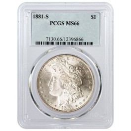 1881 S $1 Morgan Silver Dollar PCGS MS66 Gem Uncirculated Coin