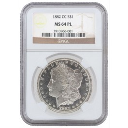 1882 CC $1 Morgan Silver Dollar NGC MS64 PL