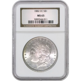 1882 CC $1 Morgan Silver Dollar VAM 2C NGC MS65