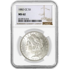 1882 CC Carson City $1 Morgan Silver Dollar NGC MS62 Uncirculated Coin #010