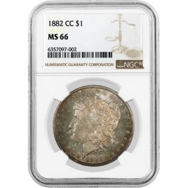 1882 CC Carson City $1 Morgan Silver Dollar NGC MS66 Gem Uncirculated Coin Toned