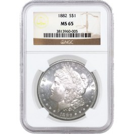 1882 $1 Morgan Silver Dollar NGC MS65 #005