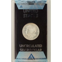 1882 S $1 Morgan Silver Dollar ANACS MS64 GSA Hoard