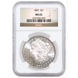 1883 $1 Morgan Silver Dollar NGC MS65