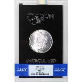 1883 CC $1 Morgan Silver Dollar NGC MS64 GSA Hoard Toned