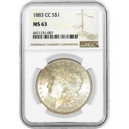 1883 CC Carson City $1 Morgan Silver Dollar NGC MS63 Brilliant Uncirculated Coin