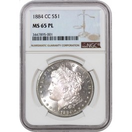 1884 CC $1 Morgan Silver Dollar NGC MS65 PL