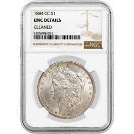 1884 CC $1 Morgan Silver Dollar NGC UNC Details Cleaned Key Date Coin