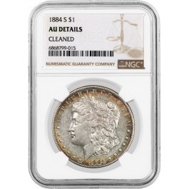 1884 S $1 Morgan Silver Dollar NGC AU Details Cleaned Key Date Coin #015