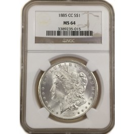 1885 Carson City CC Morgan Dollar Graded MS64 by NGC Gorgeous White Luster